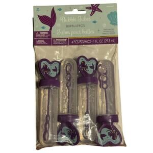 Little Mermaid Bubble Tubes Birthday Party Favors 4 Pieces New Princess SEALED